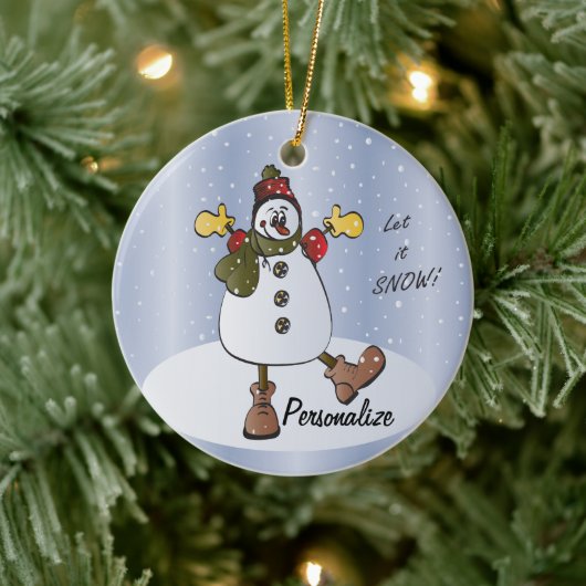 Laat het Sneeuwen Personaliseer Ornament (Boom)