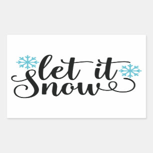 Laat het sneeuwen rechthoekige sticker