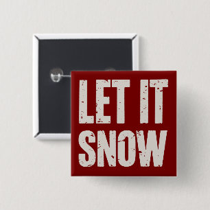 Laat het Sneeuwen Retro Familie Kerst Matching Vierkante Button 5,1 Cm