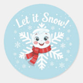 Laat het sneeuwen. ronde sticker (Voorkant)