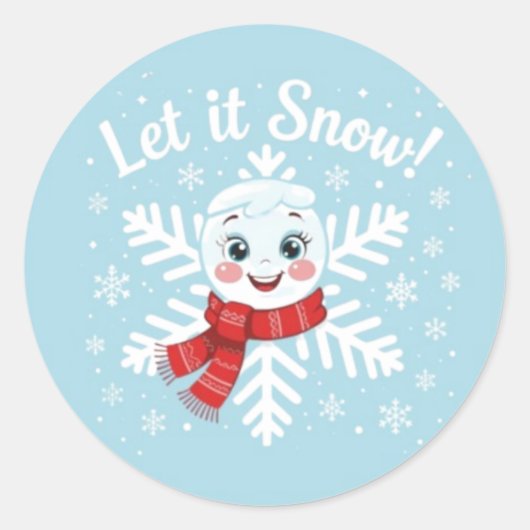 Laat het sneeuwen. ronde sticker (Voorkant)