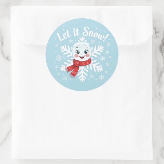 Laat het sneeuwen. ronde sticker (Tas)