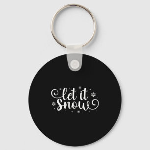 Laat het Sneeuwen Schattige Kerstsneeuwvlokken Win Sleutelhanger