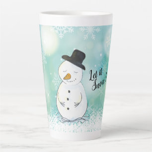 Laat het sneeuwen Sneeuwman en sneeuwvlokken Latte Mok