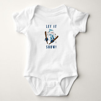 Laat het sneeuwen! Snowman Skier T-Shirt