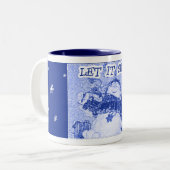 Laat het sneeuwen tweekleurige koffiemok (Voorkant links)