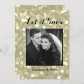 Laat het sneeuwen vakantiefoto kaart in goud (Voorkant / Achterkant)