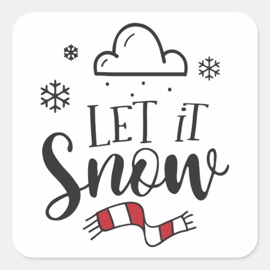 Laat het sneeuwen vierkante sticker (Voorkant)