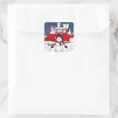 Laat het sneeuwen vierkante sticker (Tas)