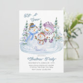 Laat het Sneeuwfeest Snowman met kerstfeest Kaart (Staand voorkant)