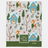 Laat het Sneeuwklop Reindeerpatroon met de naam Gr Fleece Deken (Voorkant)