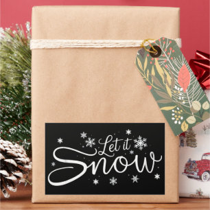 Laat het Sneeuwliefhebber Sneeuwvlok Vakantie Pret Rechthoekige Sticker