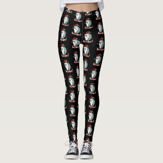 Laat het sneeuwpaard met kerstmis de kerstman leggings
