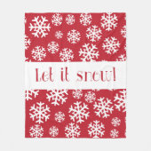 Laat het Sneeuwrood en wit Snowflake Patroon Sneeu Fleece Deken (Voorkant)