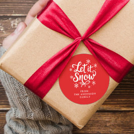 Laat het Sneeuwrood gepersonaliseerd Ronde Sticker