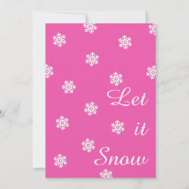Laat het Sneeuwroze Kerst Kaart Witte Sneeuwvlokke