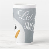 Laat het sneeuwsneeuwman latte mok (Voorkant)