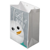 Laat het sneeuwsneeuwman medium cadeauzakje (Voorkant Gekanteld)