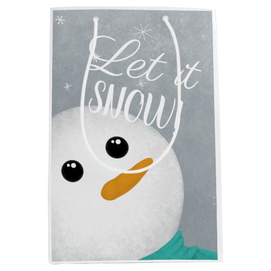 Laat het sneeuwsneeuwman medium cadeauzakje (Voorkant)