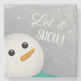 Laat het sneeuwsneeuwman stenen onderzetter