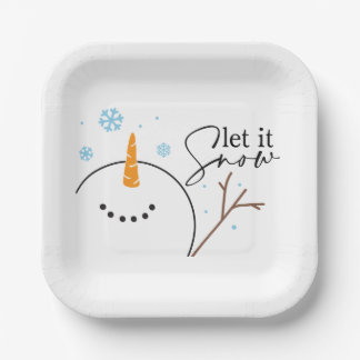 Laat het sneeuwsneeuwsneeuwman papier Bord