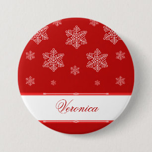 Laat het Sneeuwvakantie-Button, Red Ronde Button 7,6 Cm