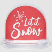 Laat het sneeuwvlok rode winter sneeuwbol (Achterkant)