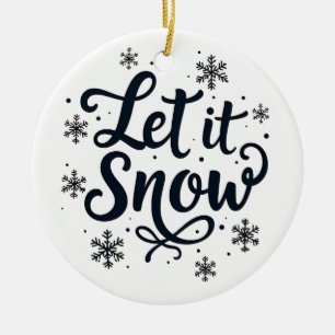 Laat het Sneeuwvlok Winter Seizoen Kerstmis Keramisch Ornament