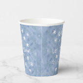Laat het sneeuwvlokken blauw winterfeest papieren bekers (Rechts)