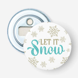 Laat het sneeuwvlokken button flesopener