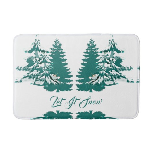Laat het sneeuwwinterkerstbos met de Waterverf Badmat (Voorkant)