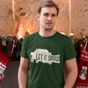 Laat het Snow Pickup Truck met Snowplow T-shirt