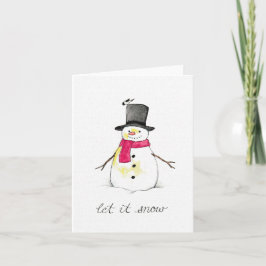 Laat het Snow Snowman Feestdagen Kaart