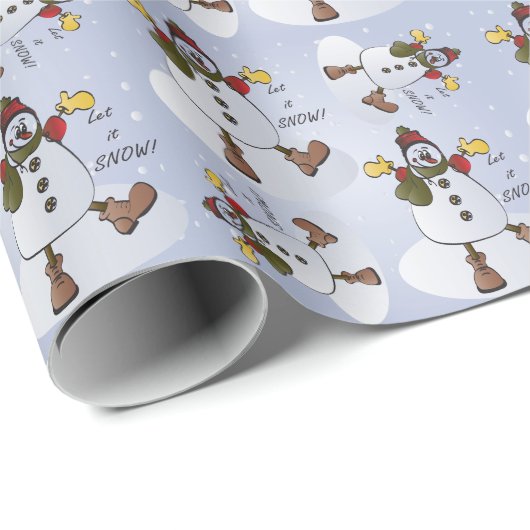 Laat het Snow Snowman Kerstmis gaan Cadeaupapier (Rol Hoek)