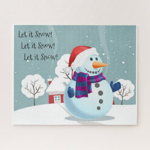 Laat het Snow Snowman Legpuzzel