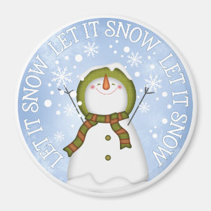 Laat het Snow Snowman Magneet