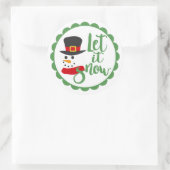 Laat het Snowman/Snowman/Kerstontwerp zien Ronde Sticker (Tas)