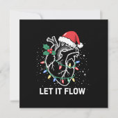 Laat het stromen Anatomie Hart Cardiac Nurse Santa Feestdagenkaart (Voorkant)