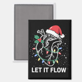 Laat het stromen Anatomie Hart Cardiac Nurse Santa Magneet (Voorkant / Achterkant)