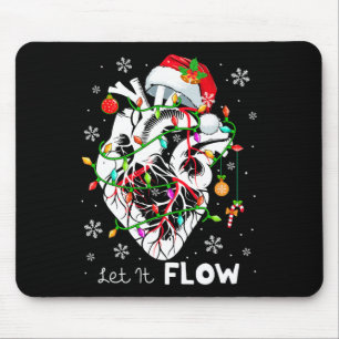 Laat het stromende Xmas Anatomie Kerstman Hart Dee Muismat