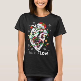 Laat het stromende Xmas Anatomie Kerstman Hart Dee T-shirt