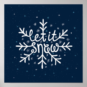 Laat het Type van Sneeuw Ontwerp Poster