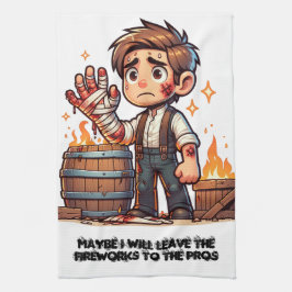 Laat het vuurwerk aan de profs over! theedoek