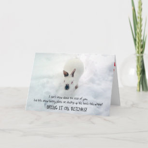 "Laat het" Wenskaart Snowbunny:) Feestdagen Kaart