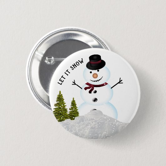 Laat het winterfeest Snowman Sneeuwen Ronde Button 5,7 Cm (Voorkant /achterkant)