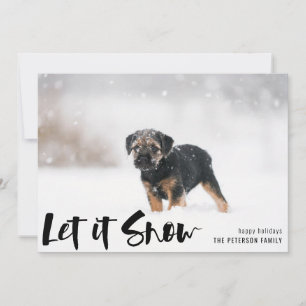Laat het winterfoto gaan sneeuwen feestdagenkaart