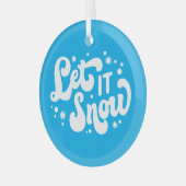 Laat het winterontwerp sneeuwen glas ornament (Voorkant links)