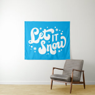 Laat het winterontwerp sneeuwen wandkleed