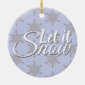 Laat het wintersneeuwvlokken keramisch ornament (Achterkant)