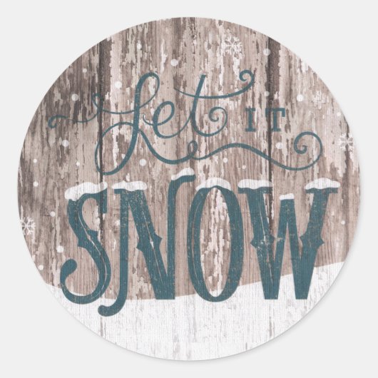 Laat het wintersticker Sneeuwkerstfeestdag zijn Ronde Sticker (Voorkant)